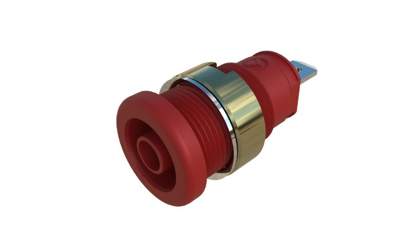 Hirschmann Test & Measurement Red Female Banana Socket, 4 mm Connector, Tab Termination, 25A, Nickel Plating