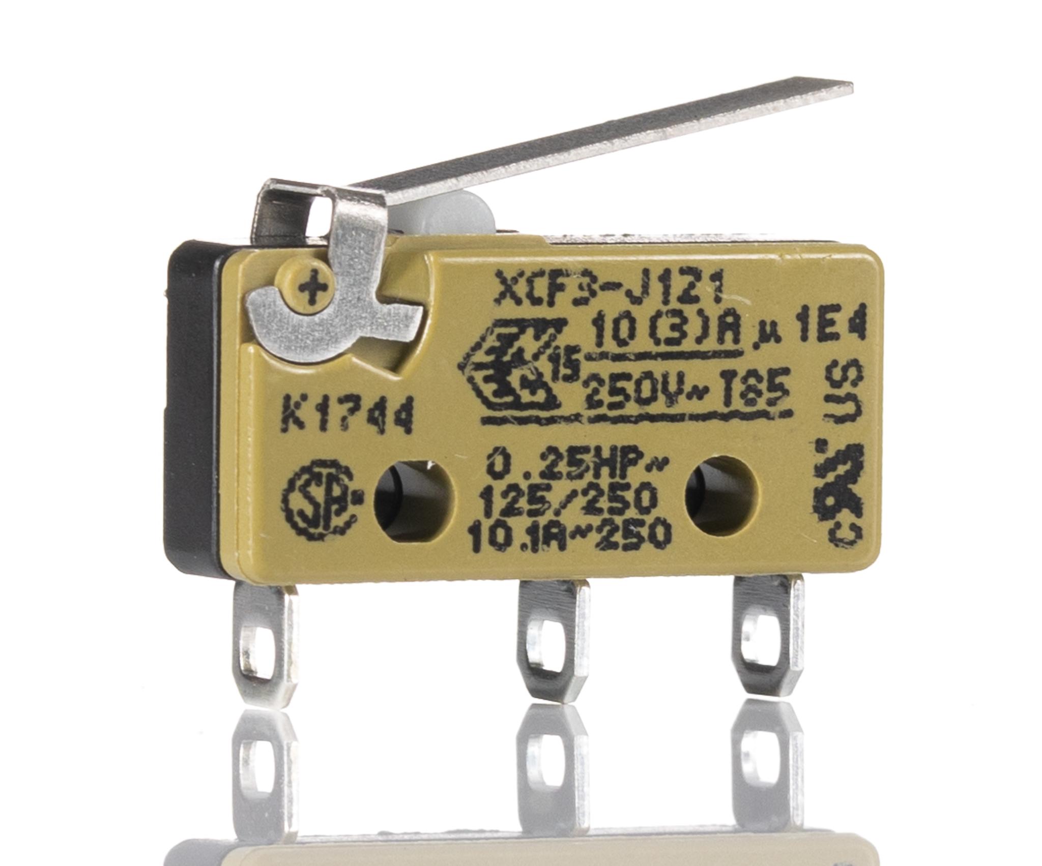 Saia-Burgess Hinge Lever Micro Switch, Solder Terminal, 10.1 A @ 250 V ac, CO, IP40