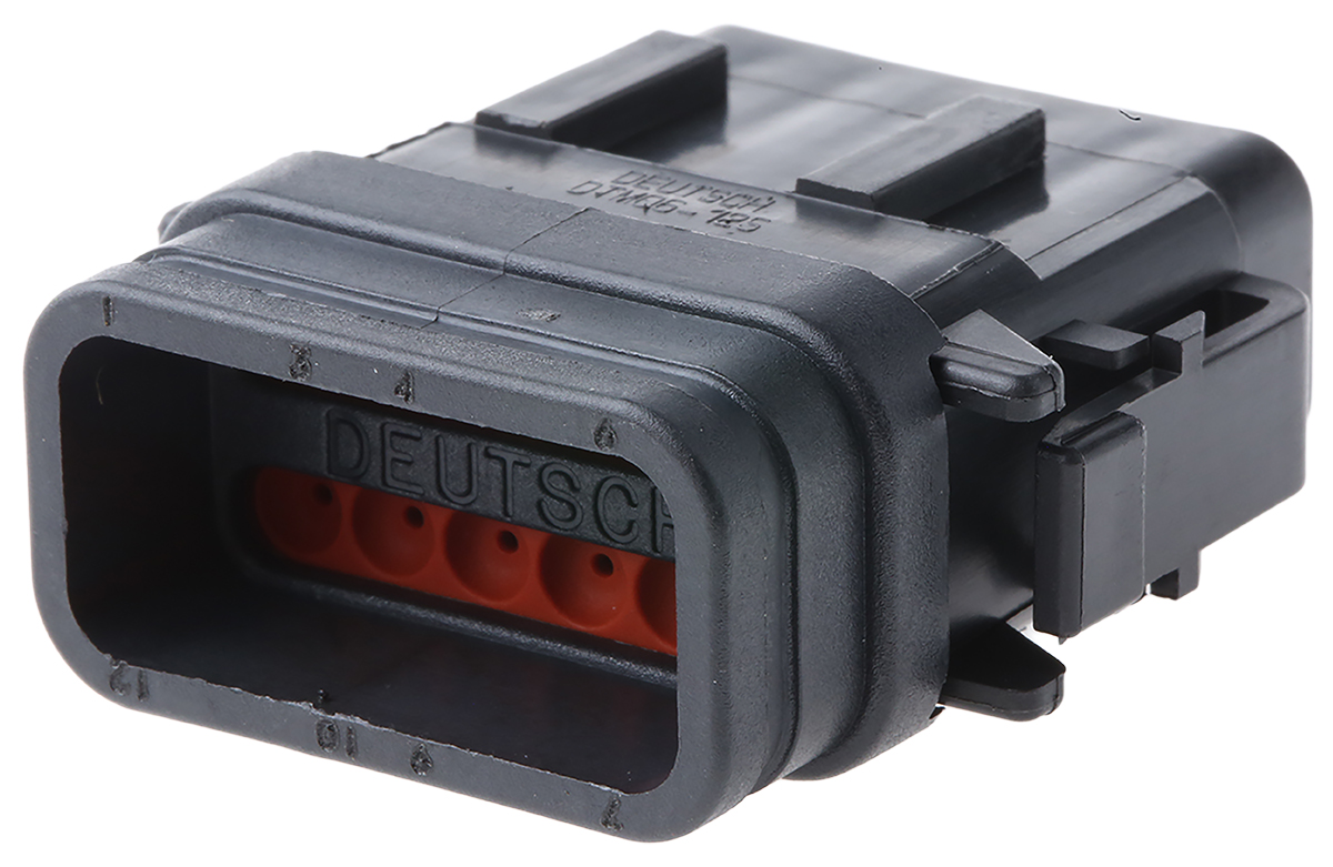 Deutsch, DTM Automotive Connector Plug Black 12 Way, Crimp Termination DTM06-12SB-E007