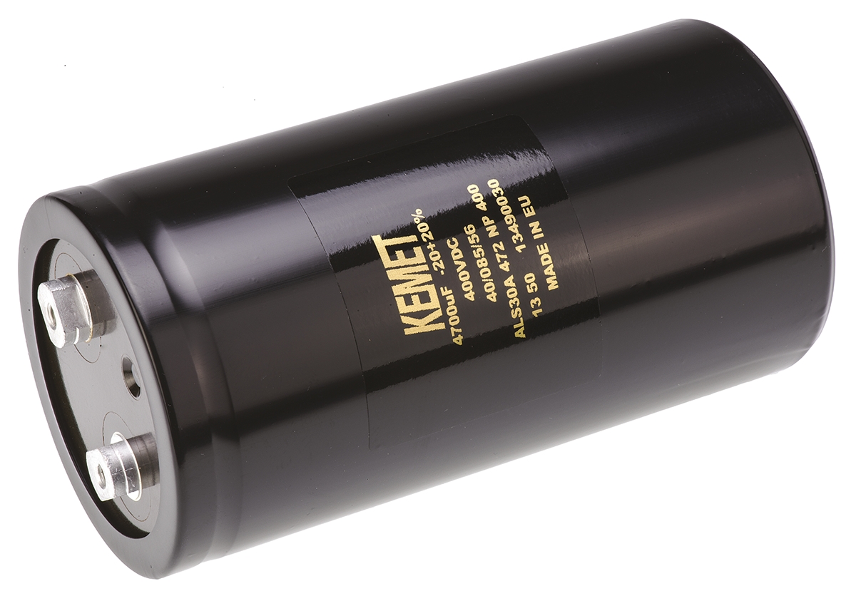 KEMET 4700μF Aluminium Electrolytic Capacitor 400V dc, Screw Terminal - ALS30A472NP400