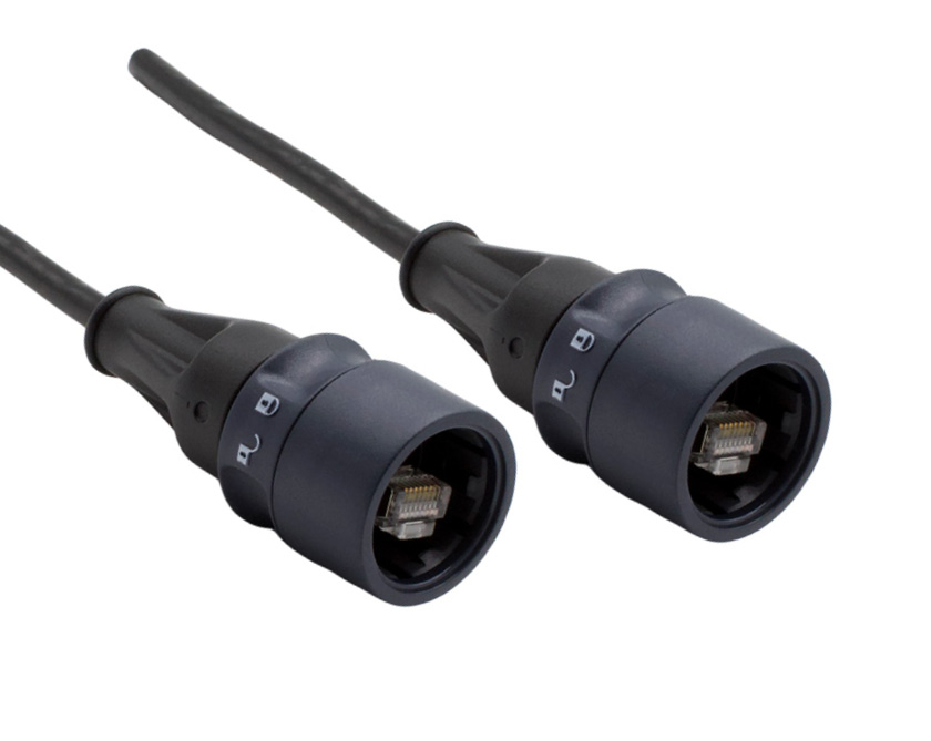 Bulgin6000, 3m Cat6a, Black RJ45 to Male RJ45 Male, Shielded Shielded, Terminated PVC Sheath