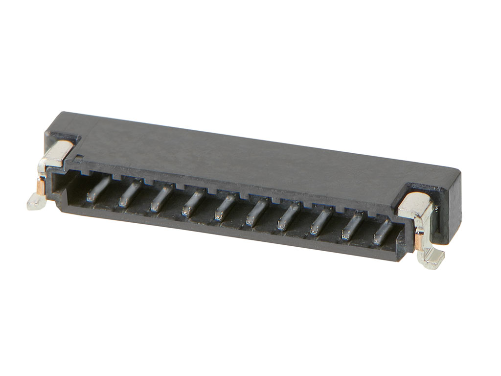 Molex Zero-Hachi Series Right Angle Surface PCB Header, 10 Contact(s), 0.8 mm Pitch, 1 Row, Shrouded