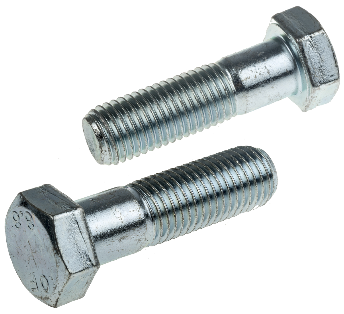 RS PRO Bright Zinc Plated Steel, Hex Bolt, M20 x 70mm