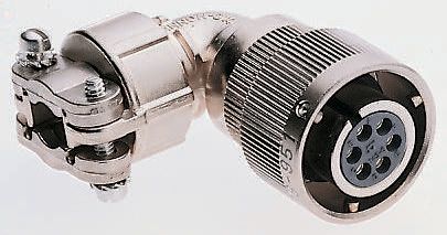 ITT Cannon, CA-COM, Copper Alloy Right Angle 19 Way Cable Mount MIL Spec Circular Connector Plug, Socket Contacts,
