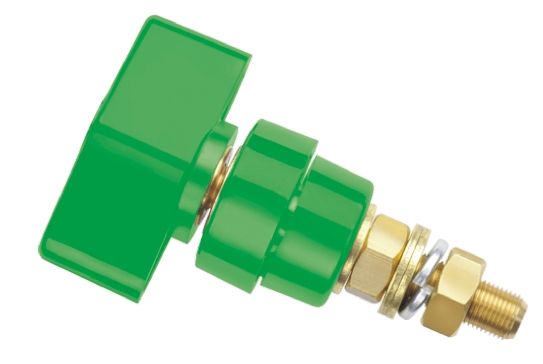Schutzinger 4mm Green Terminal Post, 1kV, 100A, M8 x 0.75 Thread