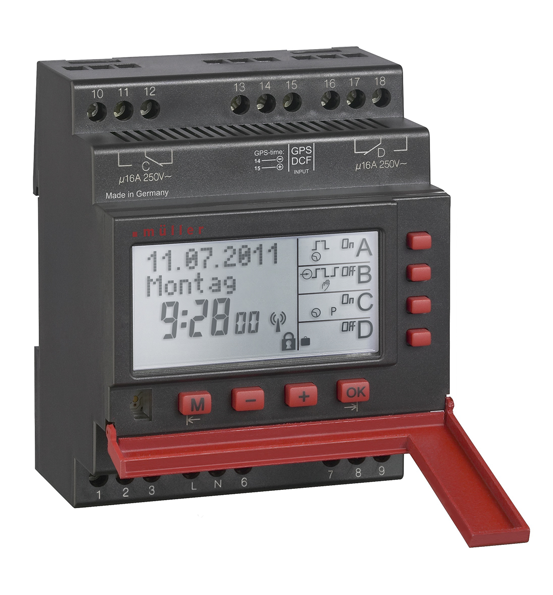 Muller Digital DIN Rail Time Switch 230 V ac, 2-Channel