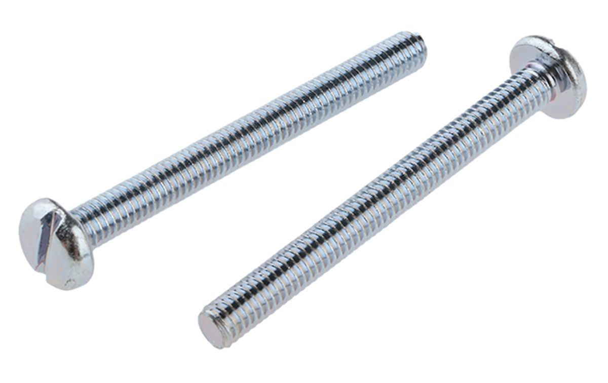 RS PRO Slot M4 Pan Steel Machine Screws DIN 85 x 40.0mm