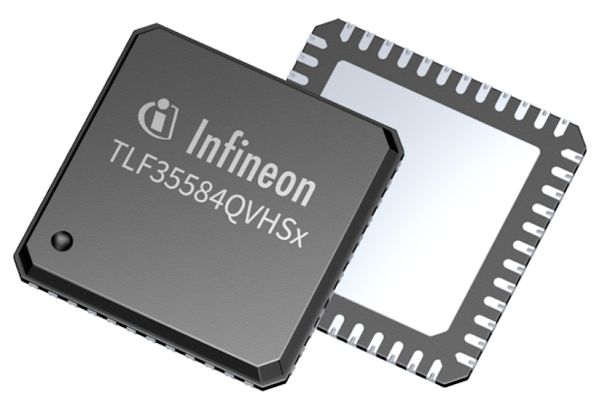 Infineon TLF35584QVHS2XUMA1, Battery Charge Controller IC, 40 V to 40 V Input 5.0/3.3 V Output 600 mA, PG-VQFN 48-Pin