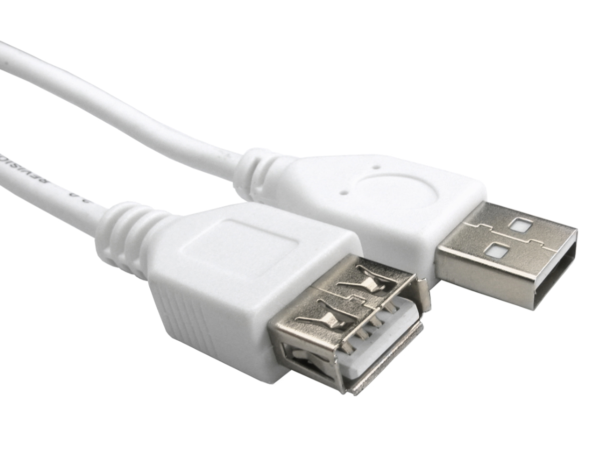 RS PRO USB 2.0, Male USB A to Female USB A, 1m