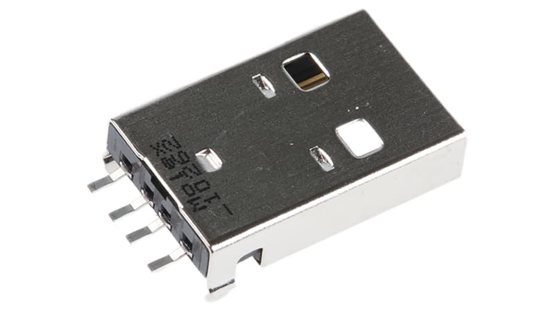 Molex Right Angle, SMT, Plug- Single Port Type A 2.0 USB Connector