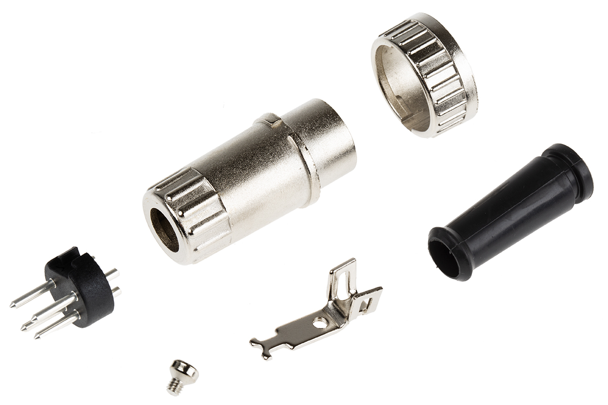 RS PRO 4 Pole Din Plug, 4A, 100 V ac, Bayonet, Male, Cable Mount