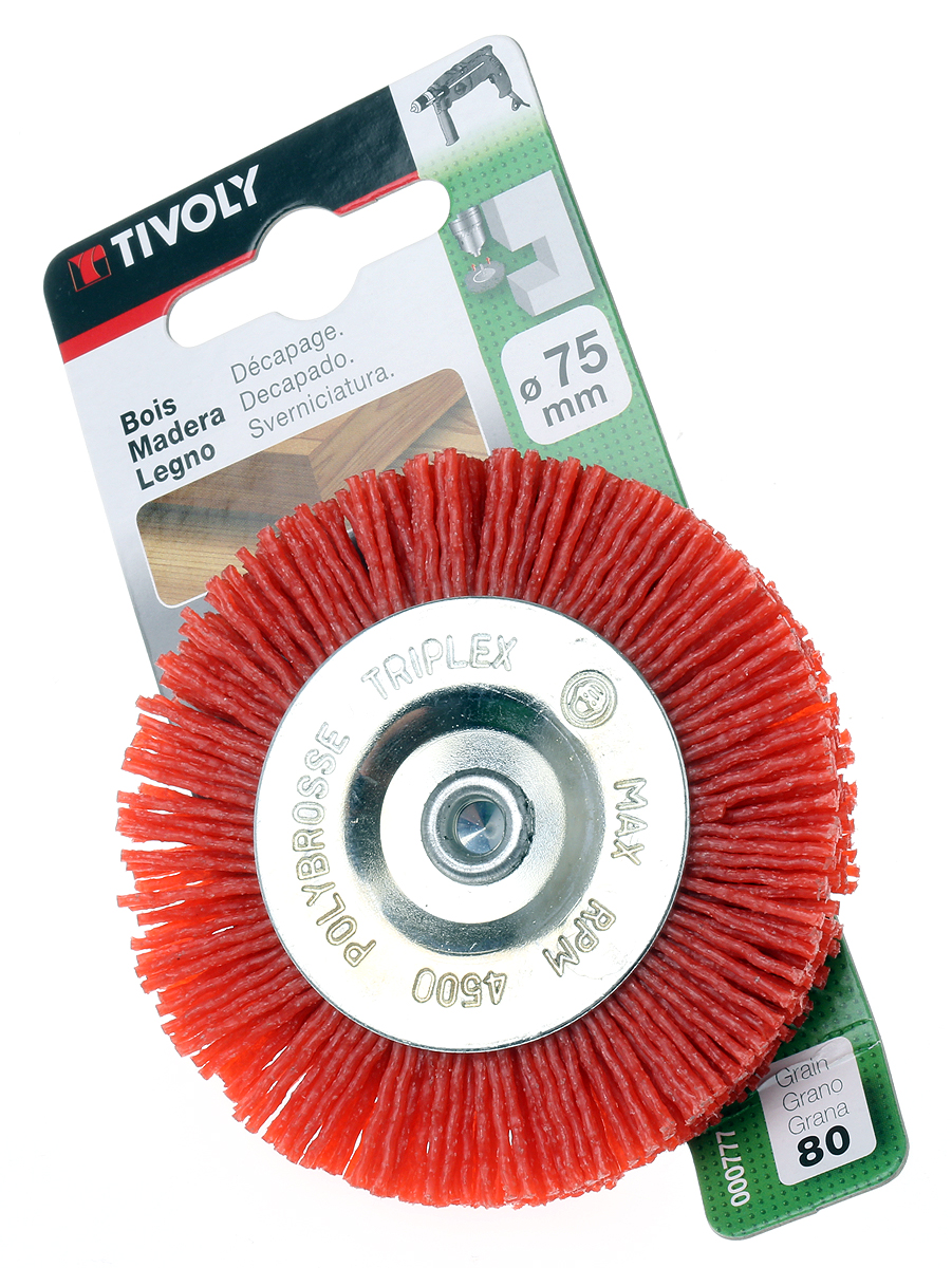 Tivoly Nylon Circular Abrasive Brush, 75mm Diameter