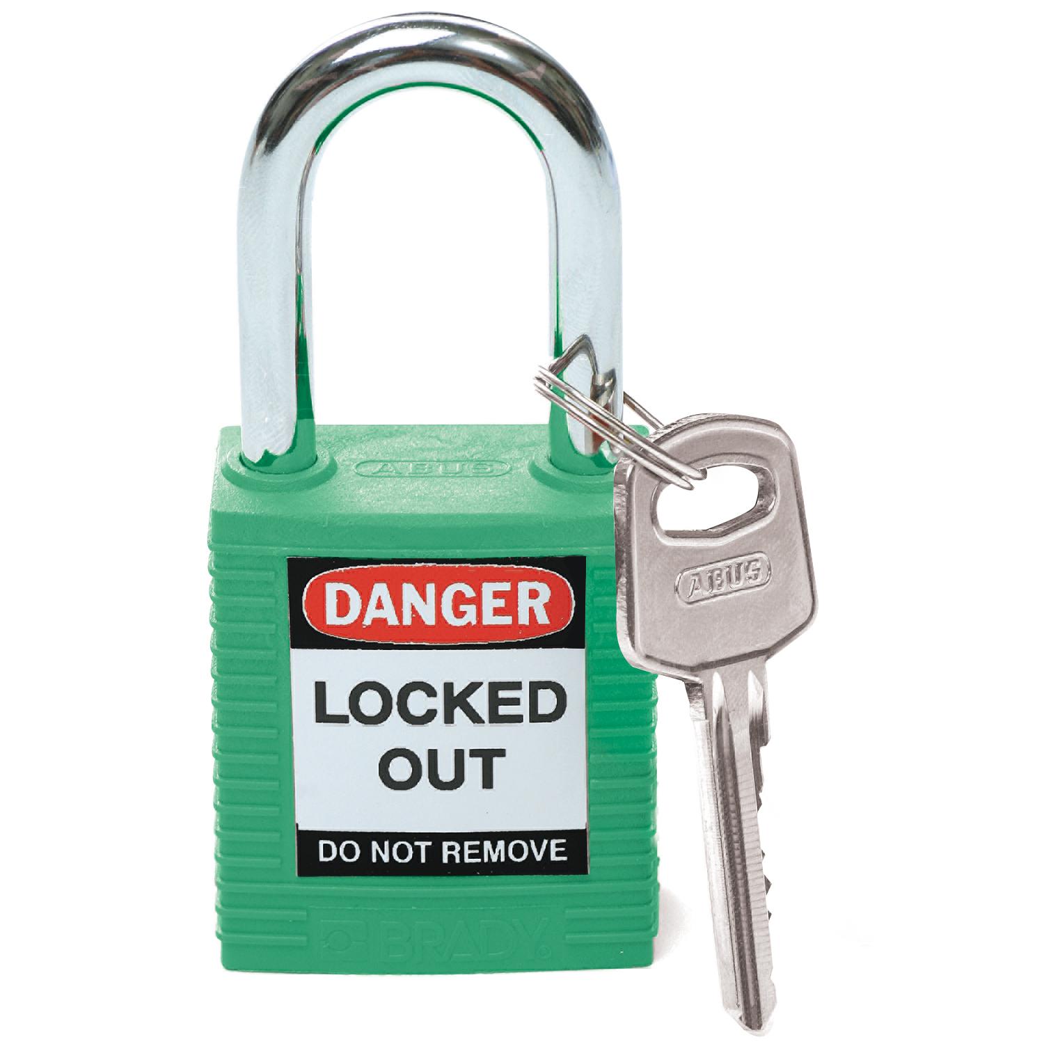 Brady LOTO-8 Key Weatherproof Nylon, Steel Security Padlock, 6.35mm Shackle, 38.10mm Body