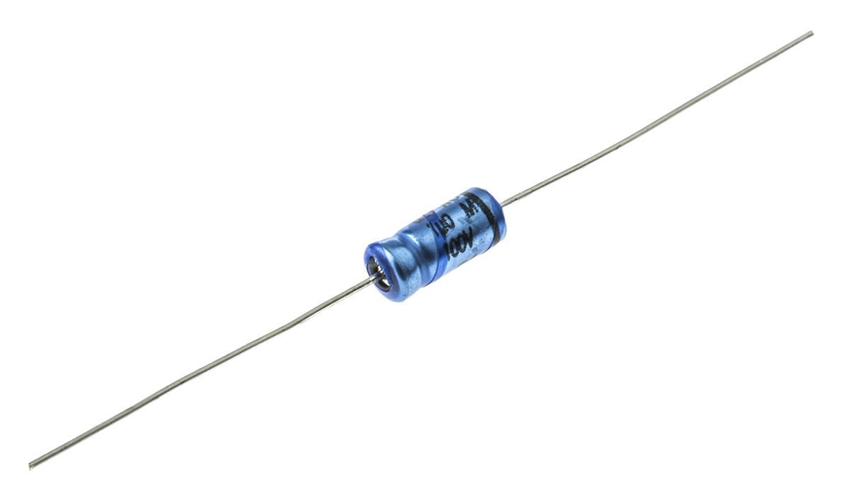 Vishay 1μF Aluminium Electrolytic Capacitor 100V dc, Axial, Through Hole - MAL202129108E3