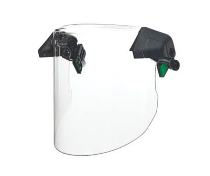 MSA Safety Clear Flip Up PC Face Shield with Brow Guard , Resistant To Chemical splash, Impact
