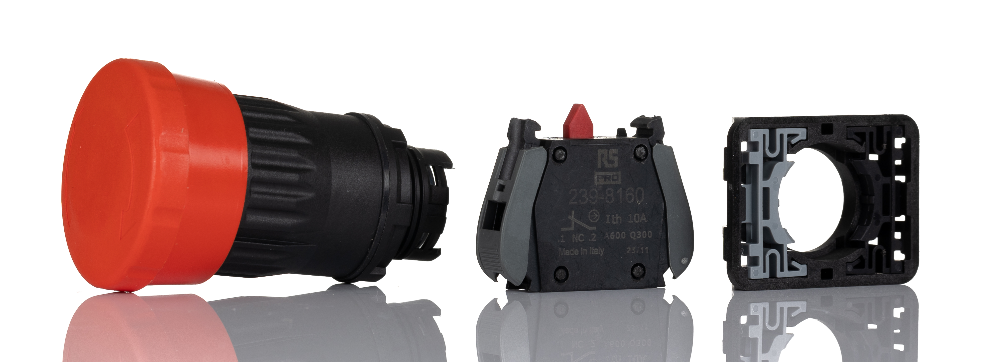 RS PRO Twist Release Emergency Stop Push Button, Panel Mount, 22mm Cutout, 1NC, IP65