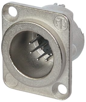 Neutrik Panel Mount XLR Connector, Male, 50 V, 7 Way, Silver over Nickel Plating