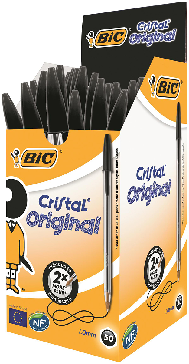 BIC Black Ball Point Pen, 1 mm Tip Size