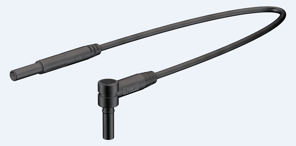 Staubli 2 mm Connector Test Lead, 10A, 600V, Black, 1m Lead Length