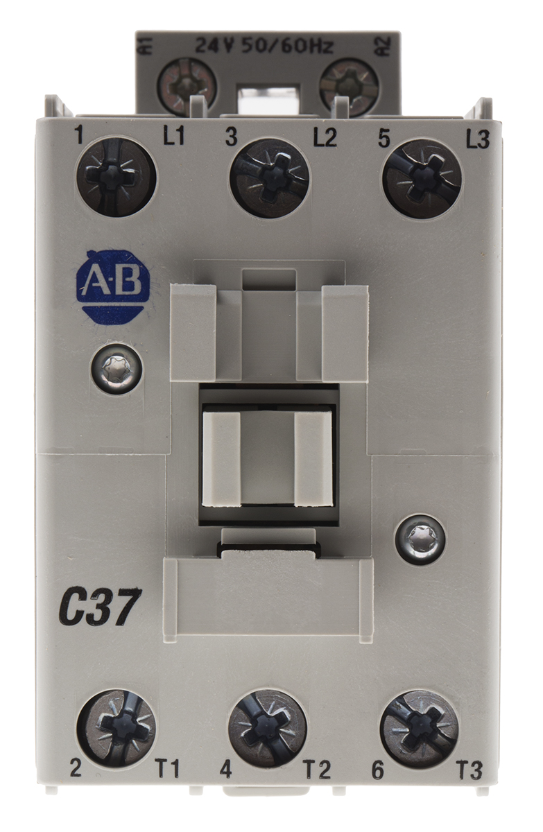 Allen Bradley 100 Series 100C Contactor, 24 V ac Coil, 3-Pole, 37 A, 18.5 kW, 3NO, 690 V ac