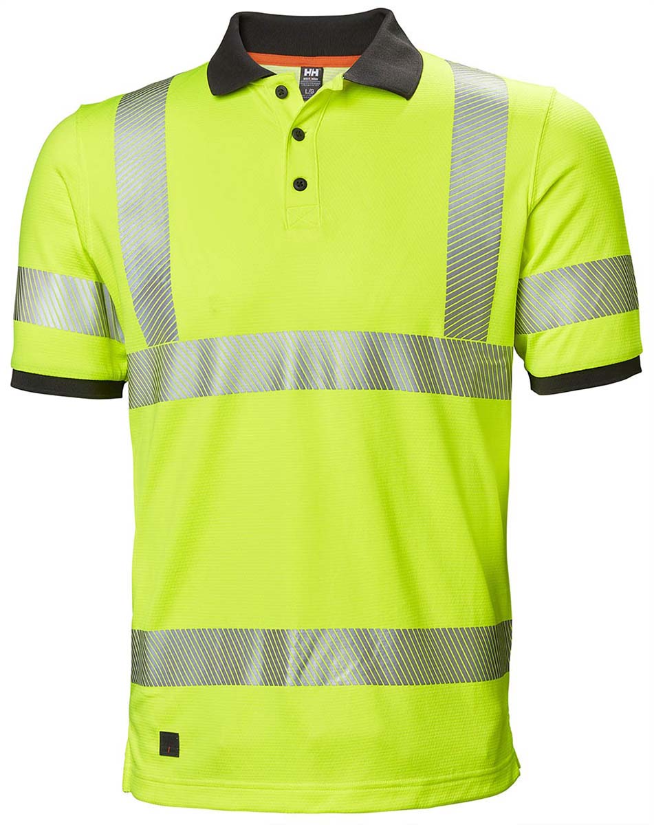 Helly Hansen HH Lifa Active Yellow Unisex Hi Vis Polo Shirt, L