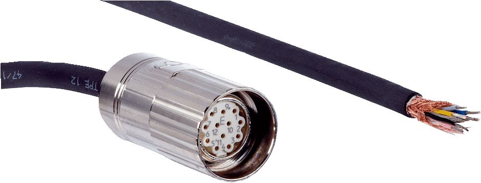 SICK Female 12 way Straight M12 to Unterminated Free Cable End Connector Cable, 10 m