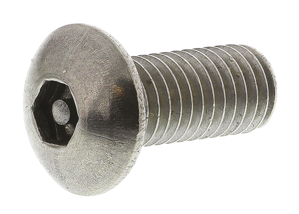 RS PRO Plain Button Stainless Steel Tamper Proof Security Screw, M5 x 12mm