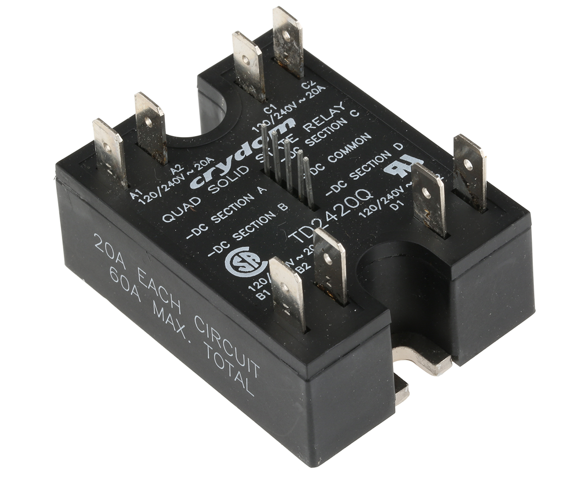 Sensata Crydom Quad Series Solid State Relay, 20 A Load, Surface Mount, 280 V Load, 15 V Control