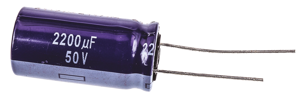 Panasonic 2200μF Aluminium Electrolytic Capacitor 50V dc, Radial, Through Hole - ECA1HM222