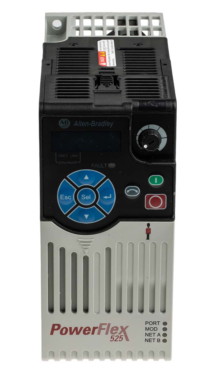 Allen Bradley Inverter Drive, 1.5 kW, 3 Phase, PowerFlex 525 Series 528 V 4 A