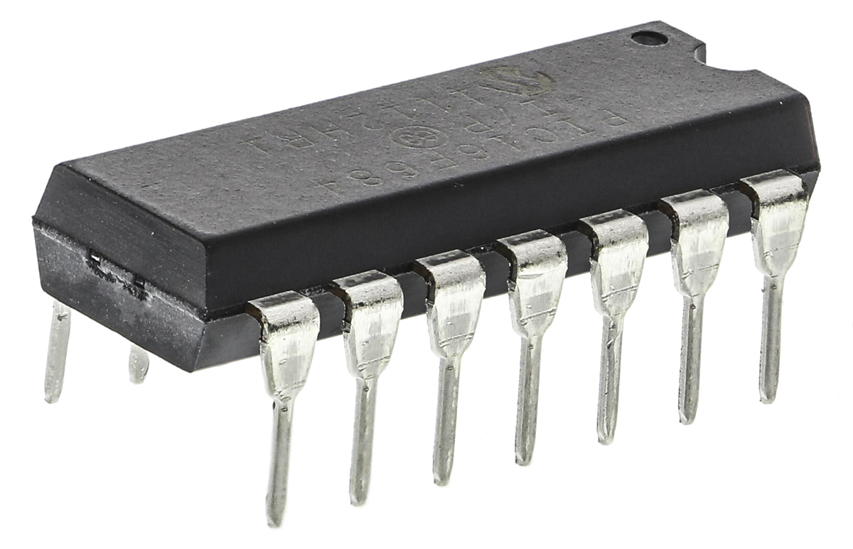 Microchip, 8 bit PIC, PIC16F684 Microcontroller, 20 MHz, 3.5kB FLASH, 14-Pin PDIP