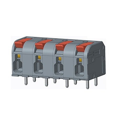 Amphenol Industrial QT05CDP83H0000G Series PCB Terminal Block, 5-Contact, 10mm Pitch, PCB Mount, 1-Row, Solder Pin