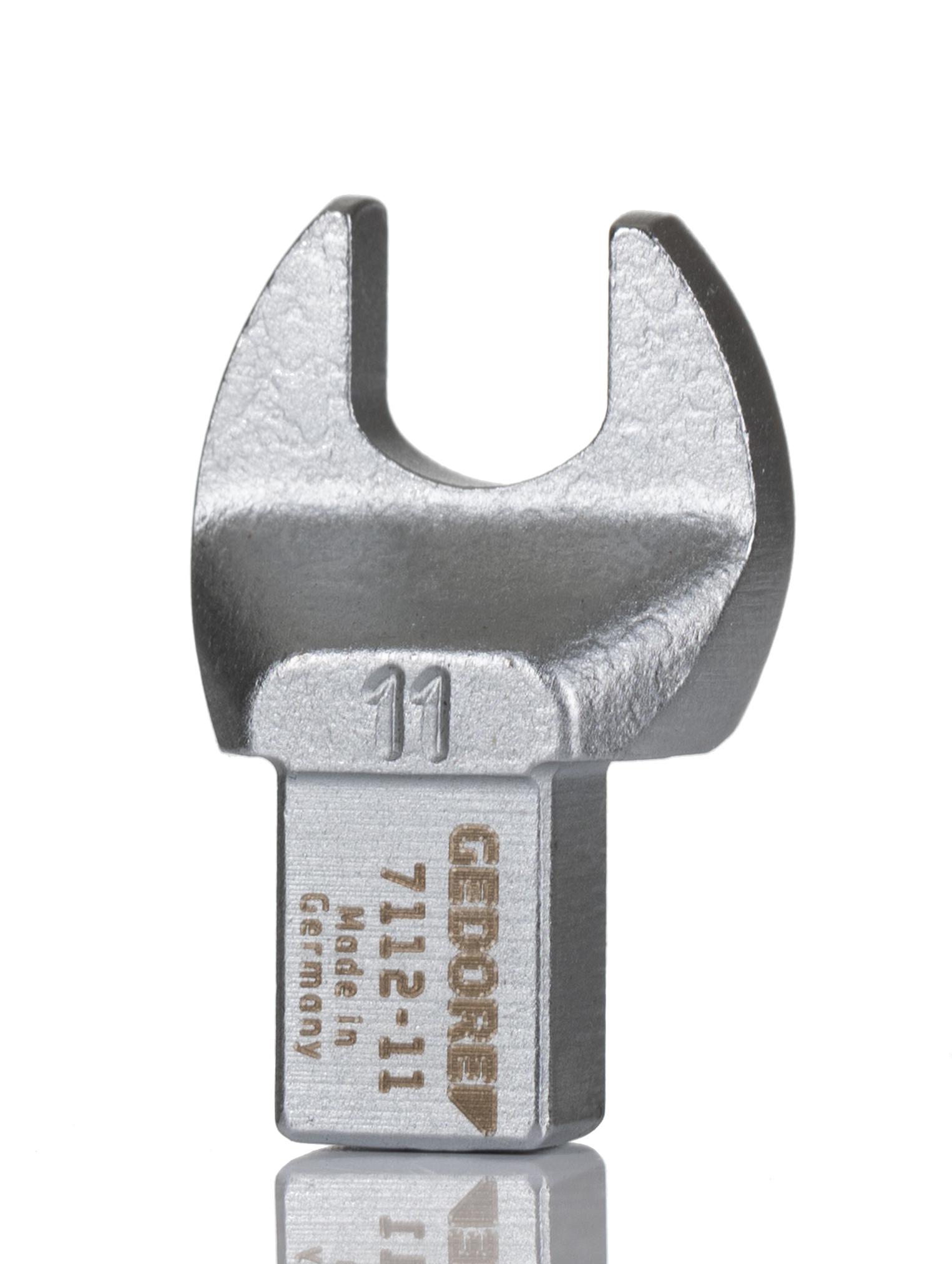 Gedore 7112 Series Spanner Head, 11 mm, 9 x 12mm Insert, Chrome Finish