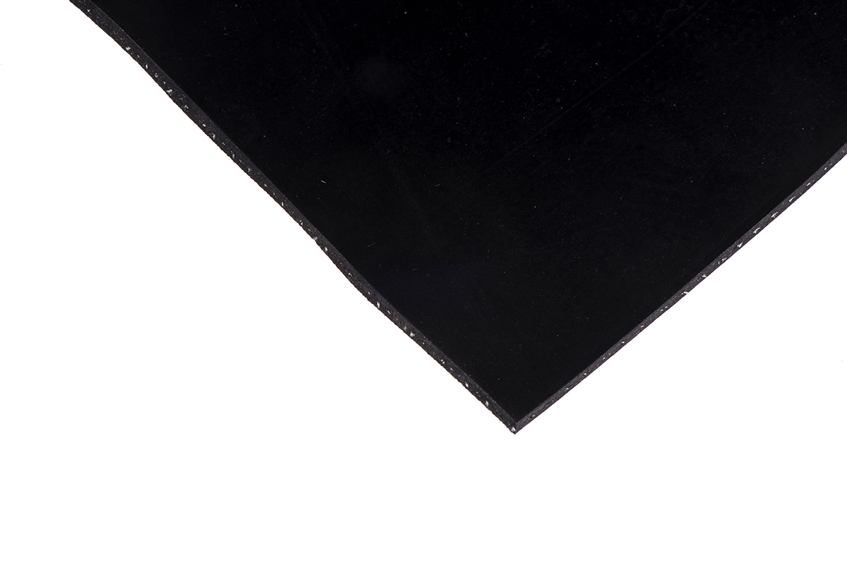 RS PRO Black Natural Rubber Rubber Sheet, 1m x 600mm x 3mm, -20°C to 70°C