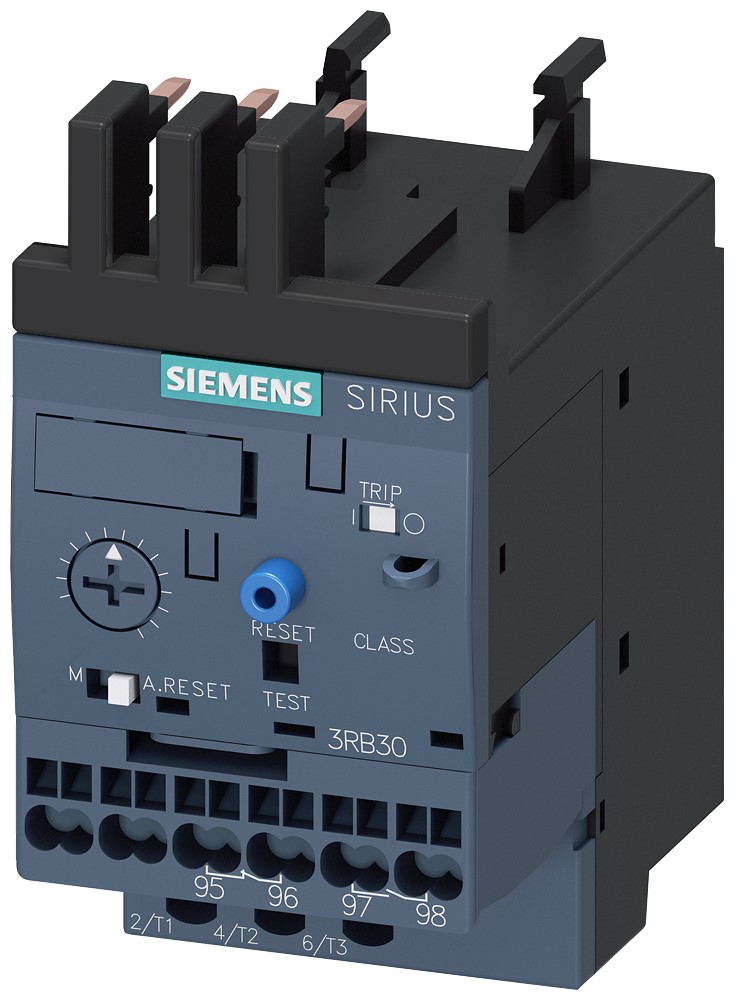 Siemens 3RB Overload Relay 1NO + 1NC, 1.25 A F.L.C, 4 A Contact Rating, 0.75 kW, 690 Vac, 3P, SIRIUS