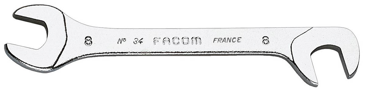 Facom 34 Series Double Ended Open Spanner, 8mm, Metric, Double Ended, 90 mm Overall