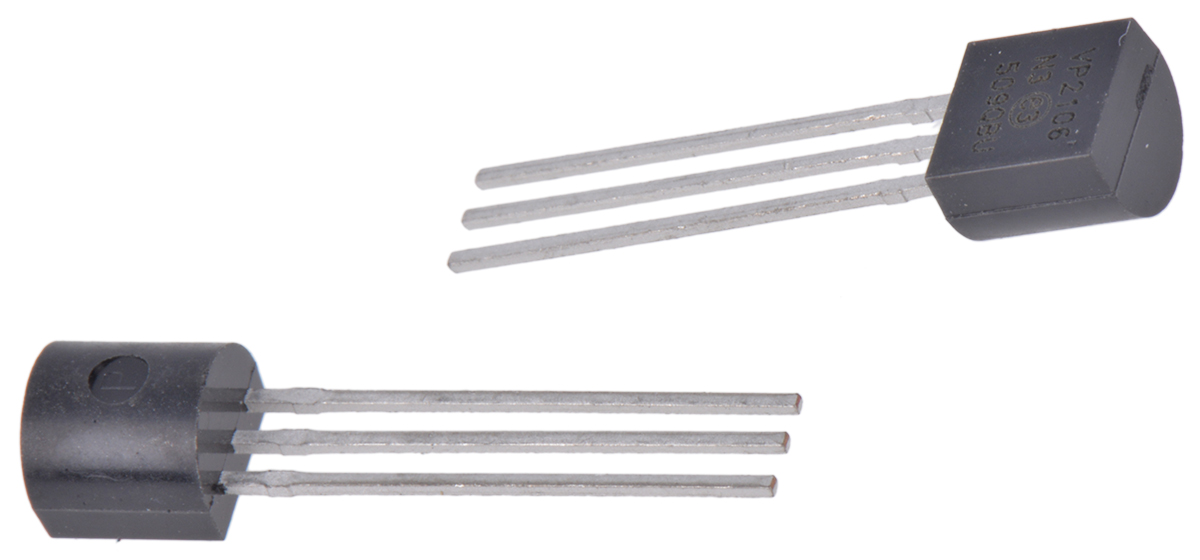 Microchip Type P-Channel MOSFET, 250 mA, 60 V Enhancement, 3-Pin TO-92
