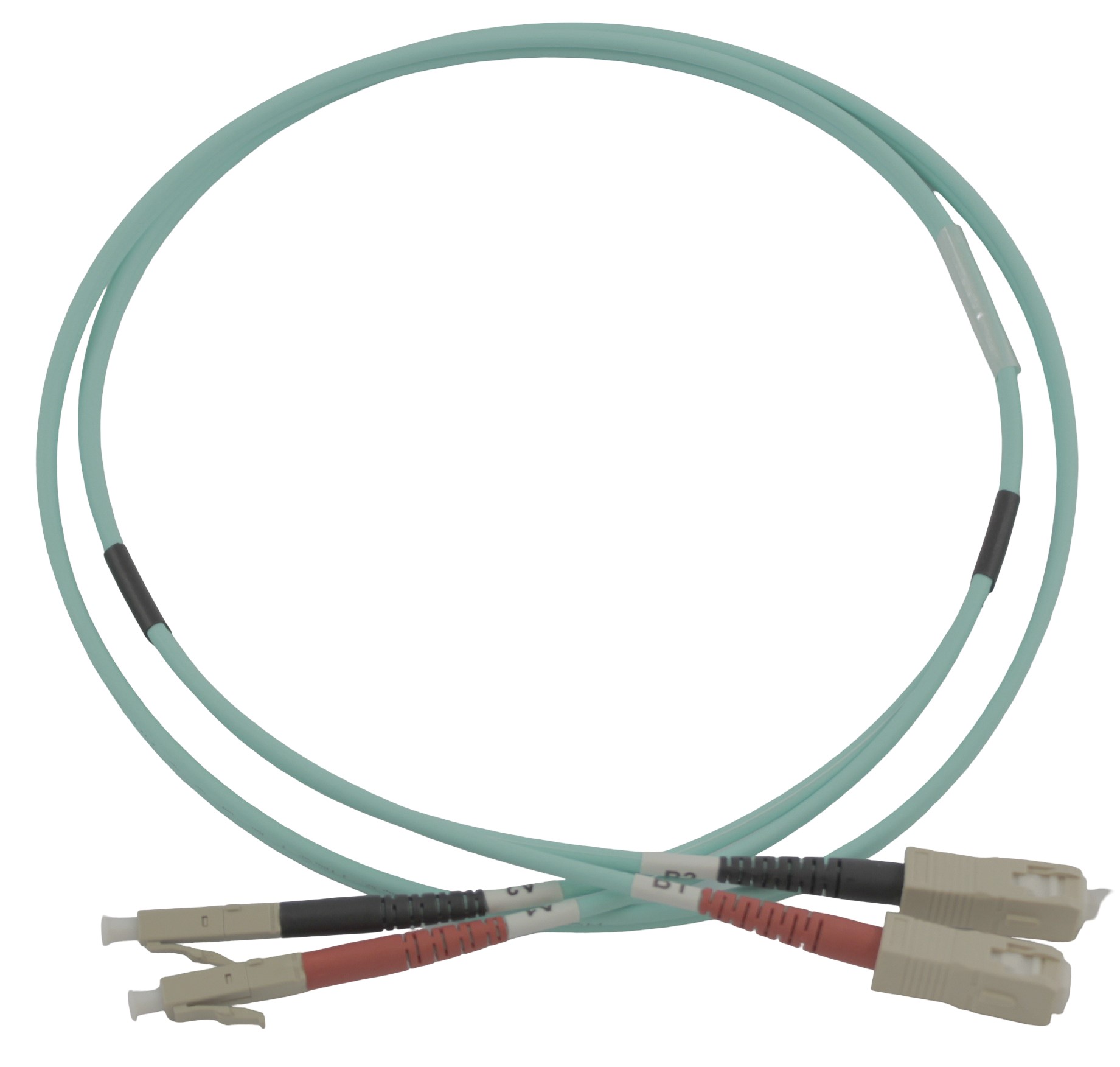 CAE Multimedia Connect LC, SC to LC, SC Duplex Multi Mode OM3 Optical Patch Cord, 50μm, Yellow, 1m