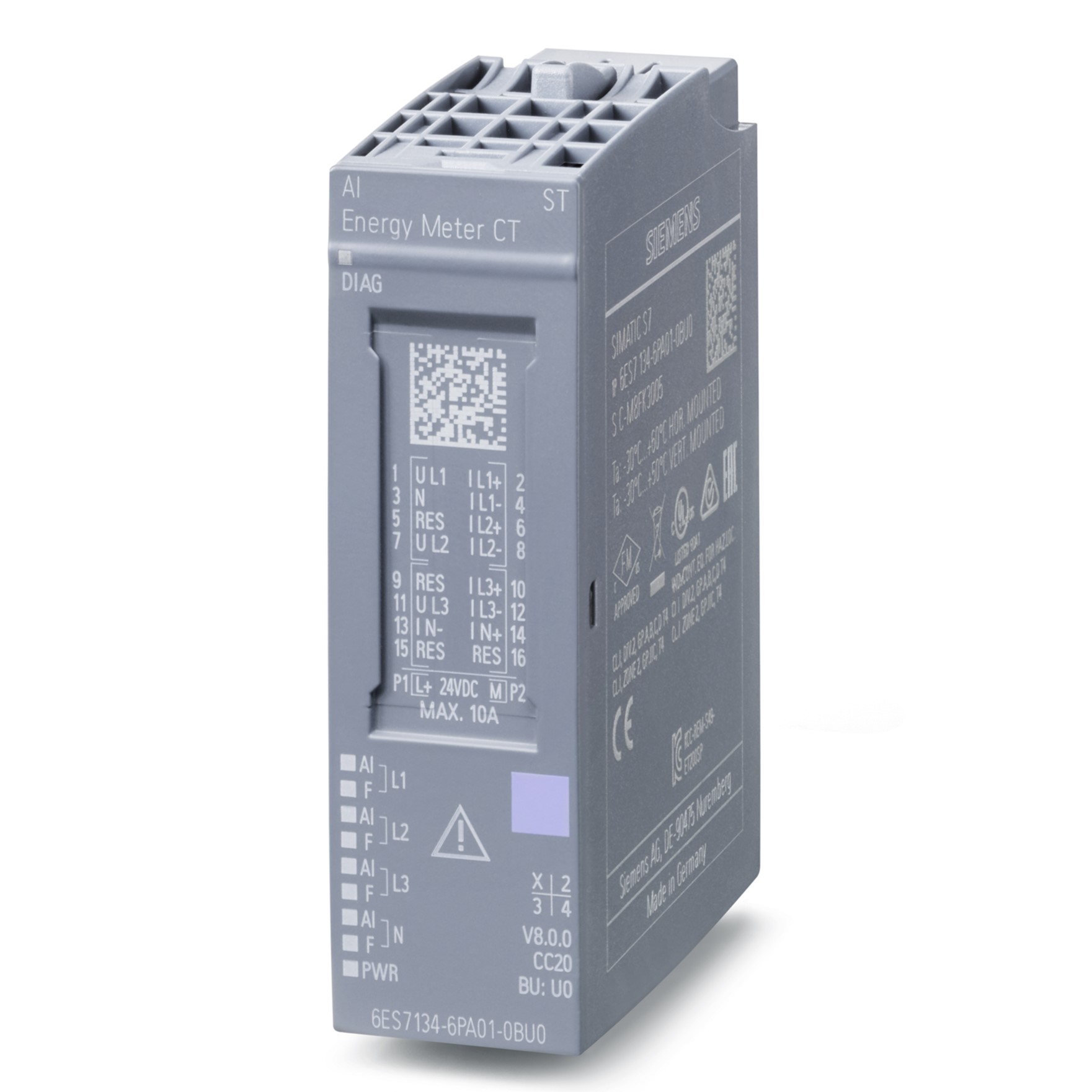 Siemens 6ES7134 Series Analog Input Module for Use with 1A/5A current transformer, Analog