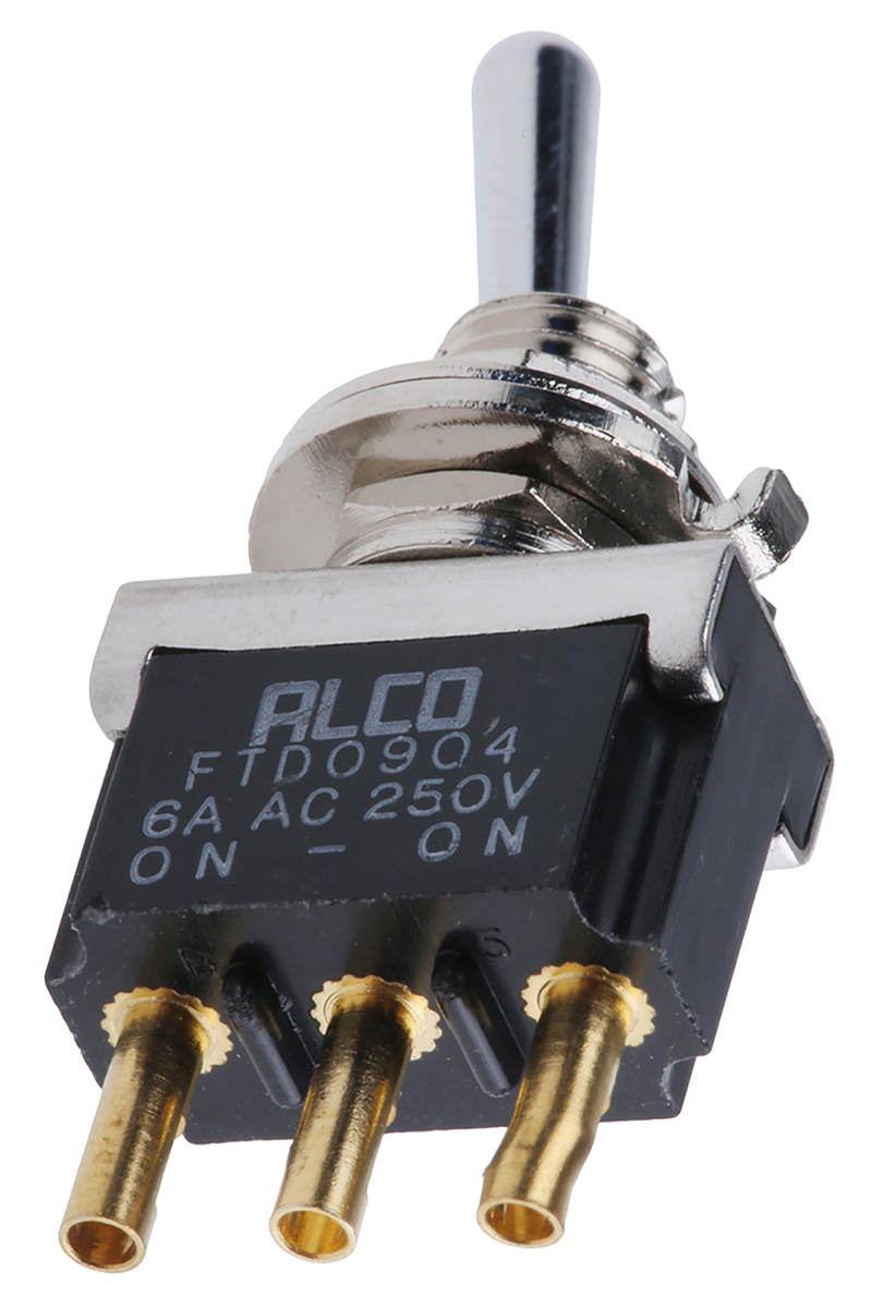 TE Connectivity Toggle Switch, Panel Mount, On-On, SPDT, Solder Terminal, 125V