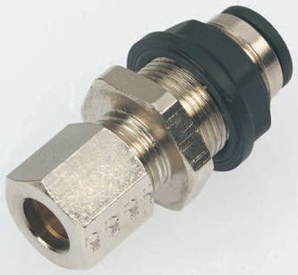 Legris LF3000 Series Bulkhead Tube-to-Tube Adaptor, Push In 10 mm to Push In 10 mm, Tube-to-Tube Connection Style