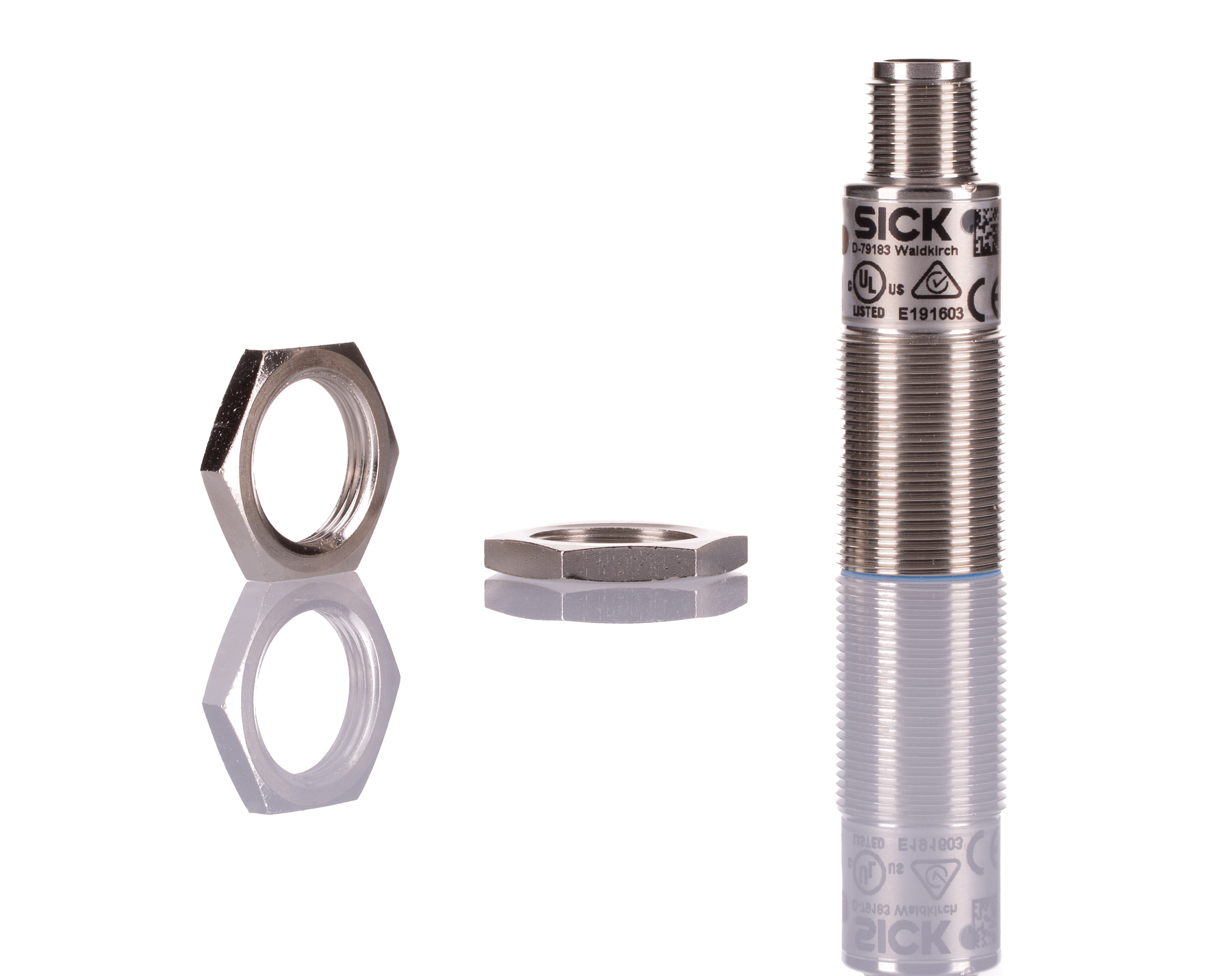 Sick Ultrasonic Threaded Barrel Proximity Sensor, M18, 350 mm Detection, IO-Link, 10 → 30 V dc