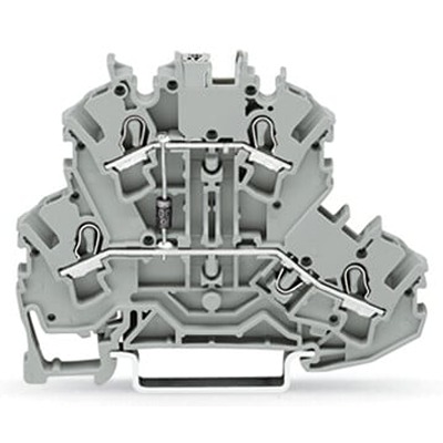 WAGO 2002-2211/1000-411 TOPJOB S Series Grey, 2.5mm², 2-Level, Push In Termination