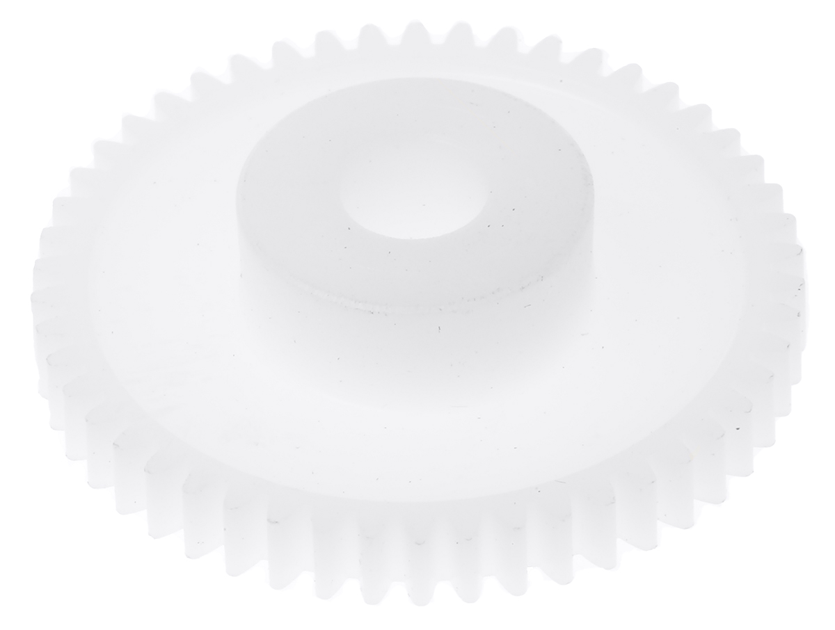 RS PRO POM 50 Teeth Spur Gear, 0.5 Module, 5mm Bore Diam, 25mm Pitch Diam, 12mm Hub Diam