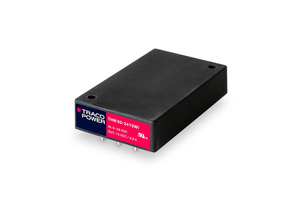 TRACOPOWER Power Supply, THM 60-2413WI, 15V dc, 4A, 60W, Dual Output, 9 → 36V dc Input Voltage