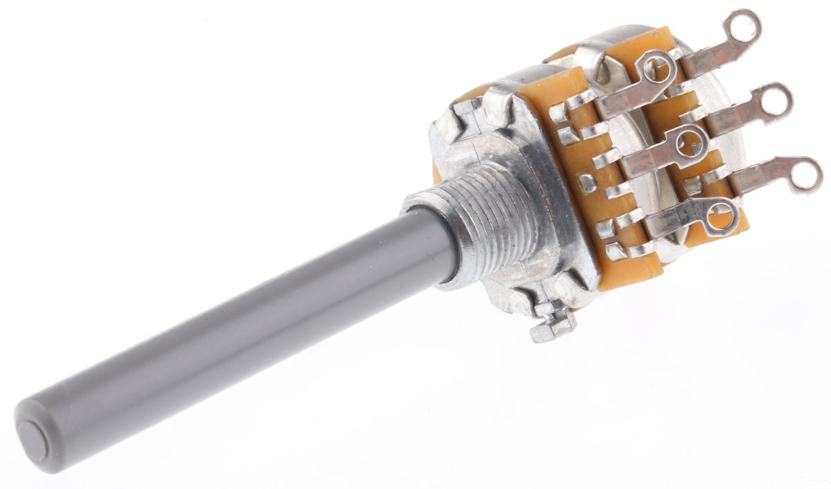 TE Connectivity 27 50kΩ Rotary Potentiometer 2-Gang Panel Mount, 27ESA503MMF50N