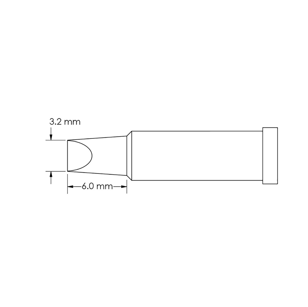 Metcal GT4-CH0032P 3.2 x 6 mm Chisel Soldering Iron Tip for use with Soldering Iron