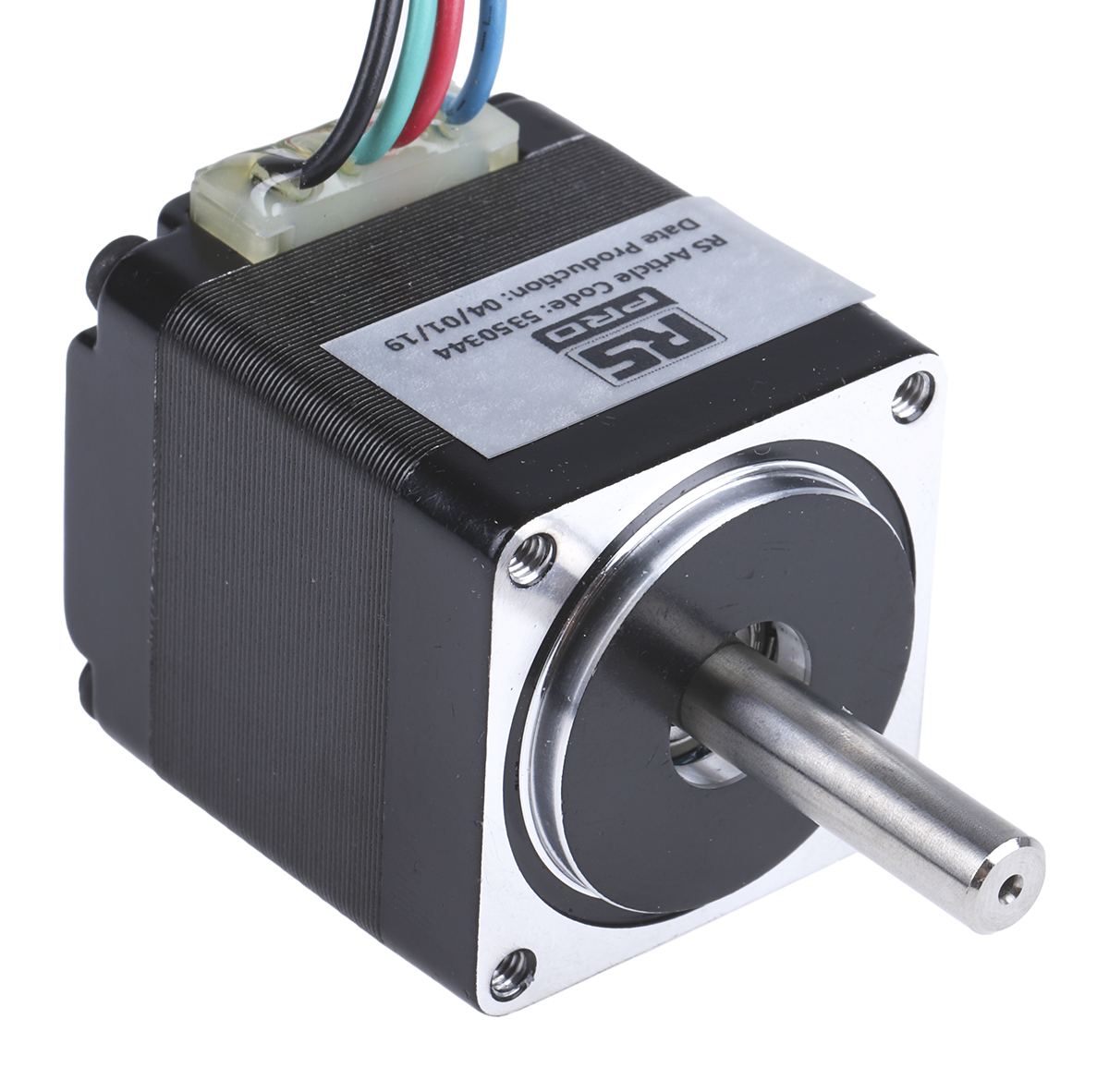 RS PRO Hybrid, Permanent Magnet Stepper Motor, 60mNm Torque, 3.8 V, 1.8°, 28 x 28mm Frame, 5mm Shaft