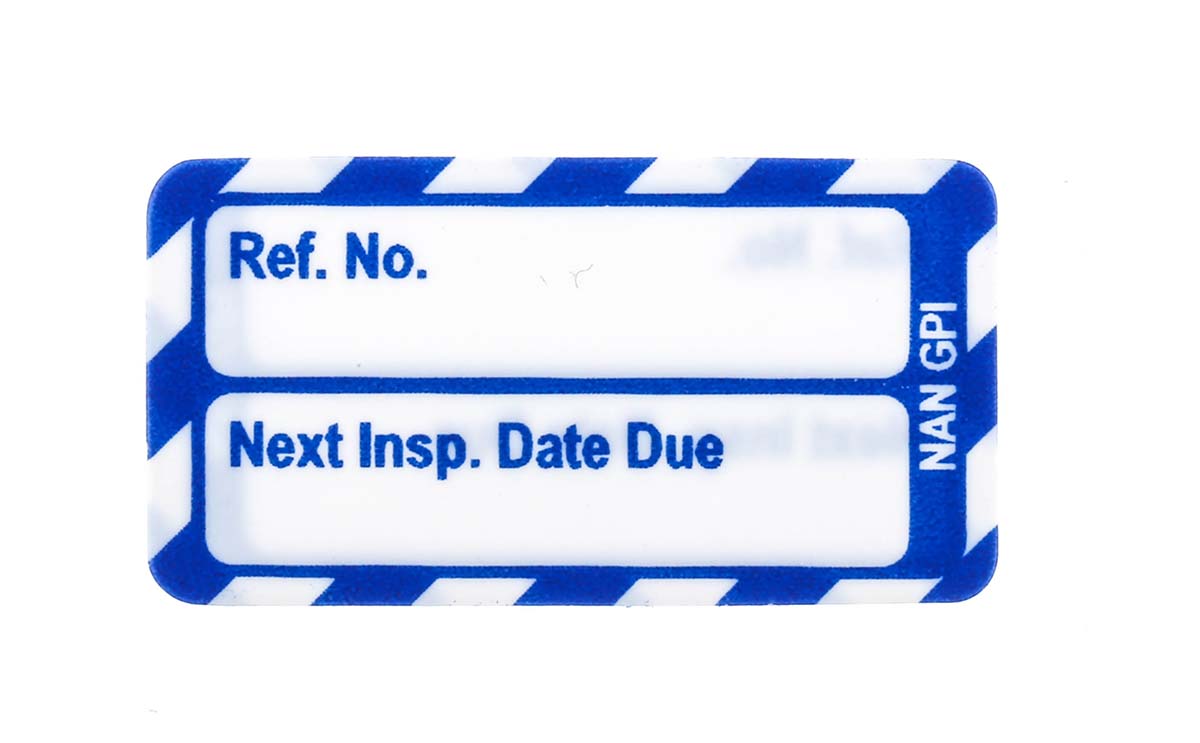 Brady White on Blue Safety Inspection Tag, English Language, 20 per Pack