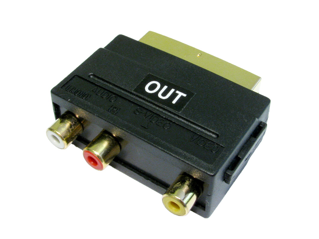 RS PRO A/V Connector Adapter, Male SCART to Female 3 x RCA